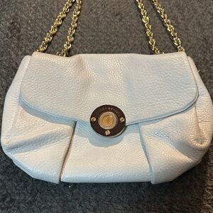 Henri Bendel Cream Shoulder Bag with Gold Chain